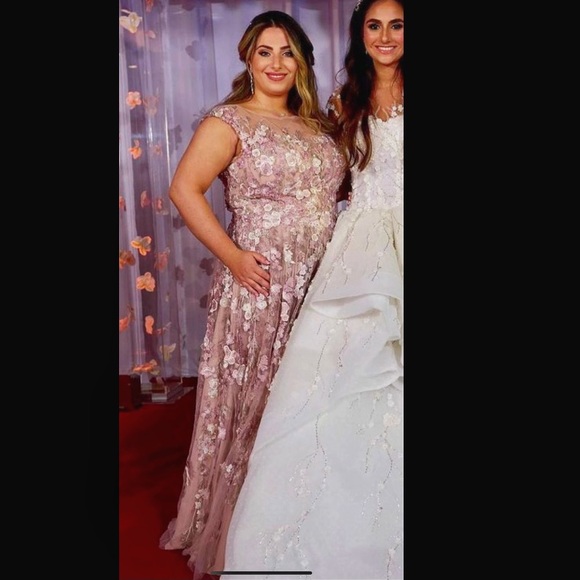 Floral light Pink Gown - Picture 1 of 7